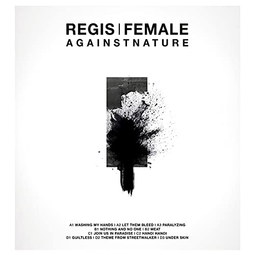 White album cover with black text and abstract ink splatter image.