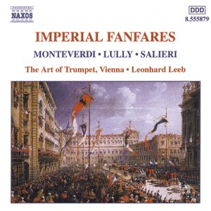 CD cover: Baroque cityscape with flags, text “Imperial Fanfares” and composers’ names.
