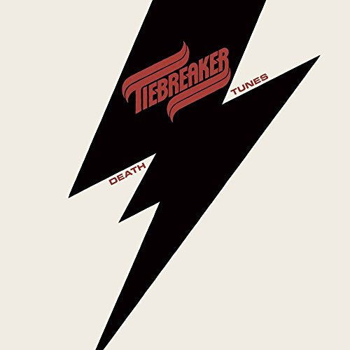 Album cover for Tiebreaker’s “Death Tunes” featuring a red and black lightning bolt.