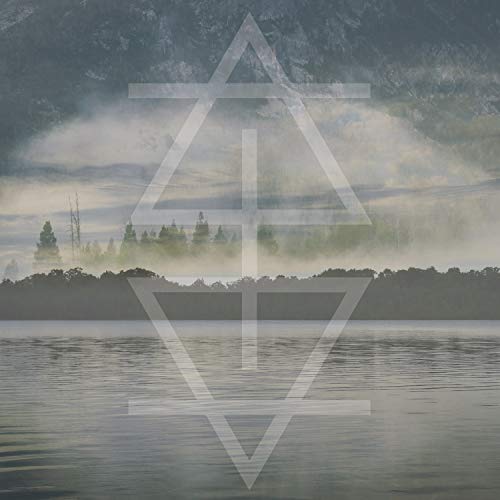 CD cover with misty landscape overlaid by white geometric shapes.