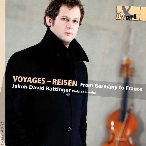 "Album cover featuring a man in a black coat with a viola da gamba."