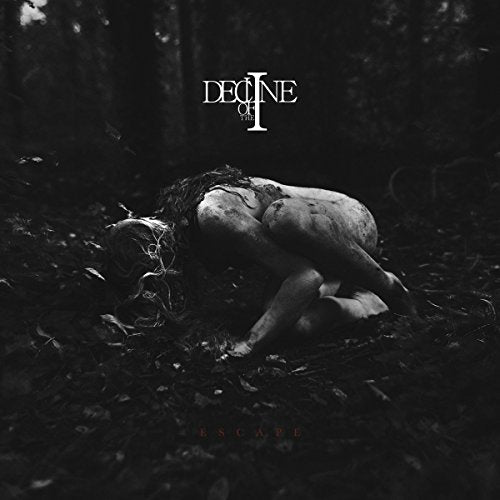 Black and white album cover depicting a figure curled in a forest.