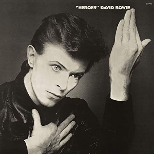 Black and white vinyl album cover featuring David Bowie in a leather jacket.