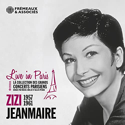 CD cover featuring a black and white portrait of Zizi Jeanmaire, with pink text.