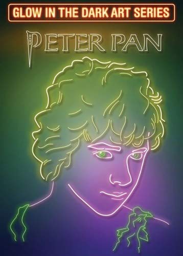 Peter Pan DVD cover with neon-style portrait and glow-in-the-dark text.