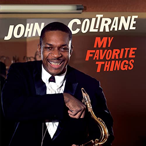 John Coltrane album cover featuring a portrait of the musician with his saxophone.