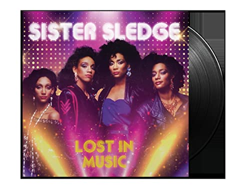 Sister Sledge "Lost in Music" vinyl record cover with group portrait.