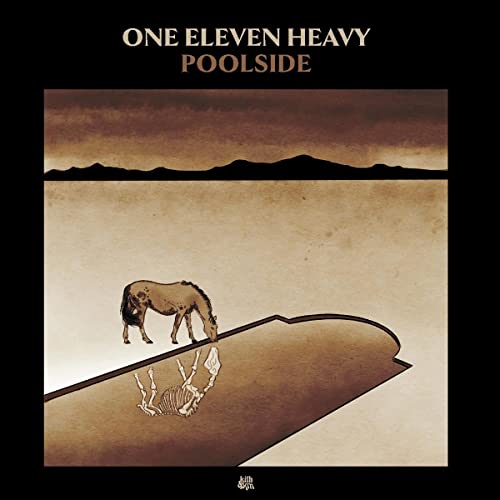 Vinyl album cover: horse by a pool with a skeletal reflection.