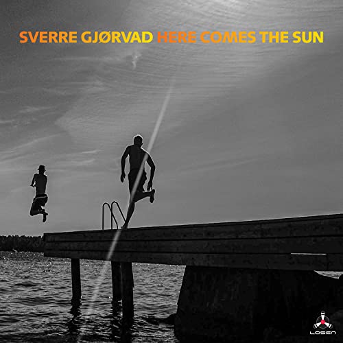 CD cover: Sverre Gjorvad, silhouetted figures jumping from a pier.