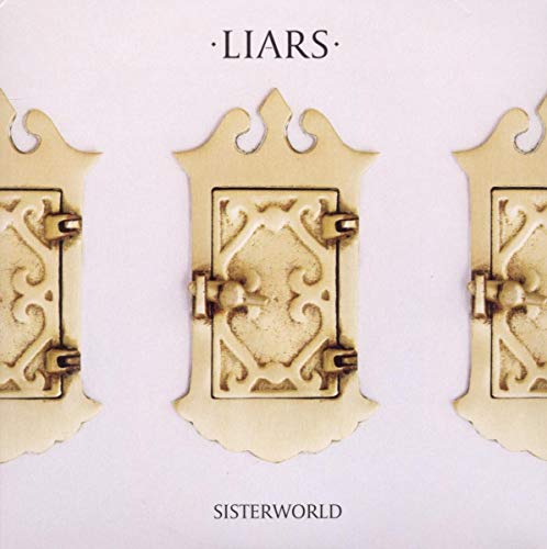 CD cover for Liars’ “Sisterworld” featuring three ornate golden frames.