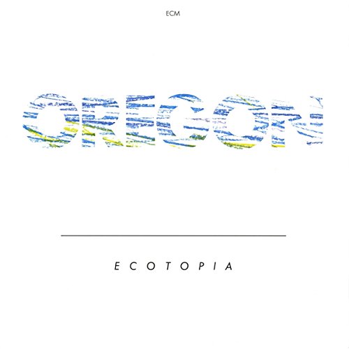 CD cover for Oregon’s “Ecotopia” with textured, colorful lettering.