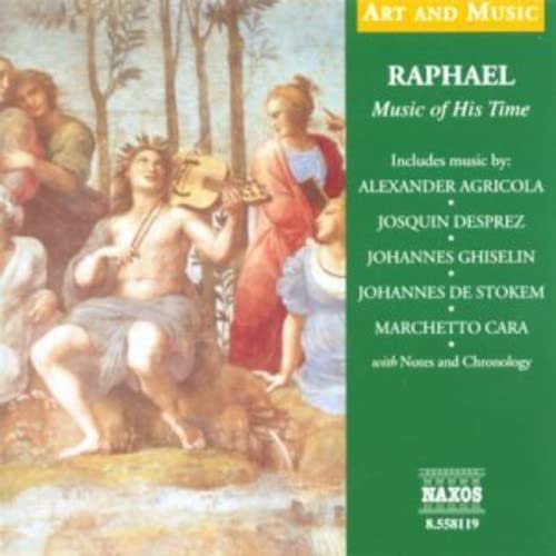 CD cover featuring a Renaissance painting of figures with instruments beside green text panel.