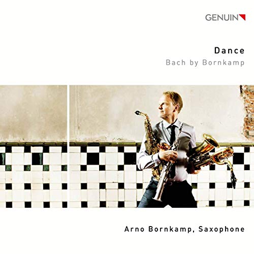 CD cover: Arno Bornkamp playing saxophone in front of a wall.