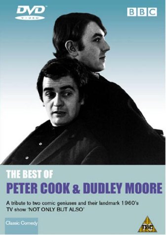 "DVD cover featuring a black-and-white image of Peter Cook and Dudley Moore."