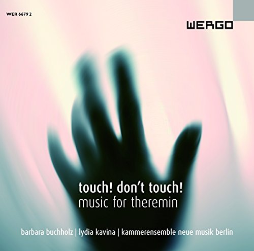 "CD cover with a blurred hand against a pink and blue background."