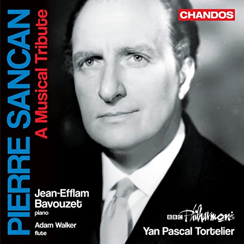 CD cover featuring a portrait of composer Pierre Sancan.