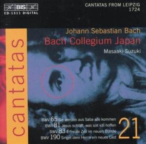 CD cover art with abstract blue design, yellow and red text, and "Cantatas 21" label.