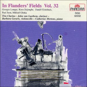 CD cover with musicians on a tomb, against a purple background.