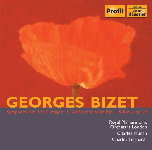 CD cover with a large red poppy and text for Georges Bizet music.