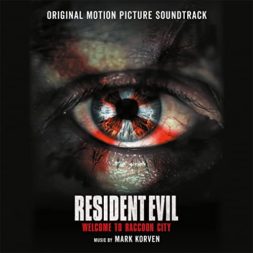 Resident Evil soundtrack album cover featuring a close-up of a distressed eye.