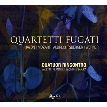 "CD cover with abstract floral design and text 'Quartetti Fugati' and 'Quatuor Rincontro'."
