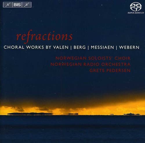 CD cover for “Refractions” by Norwegian Soloists’ Choir, featuring a seascape.