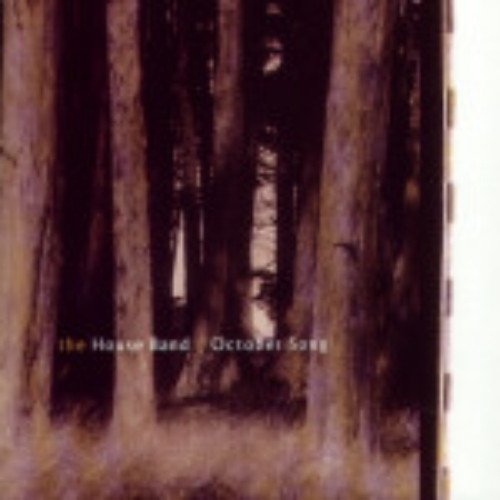 "CD cover art: dark forest scene with 'The House Band October Song' text."