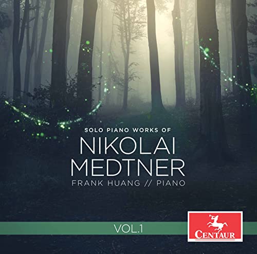 CD cover with a misty forest scene and text: "Nikolai Medtner, Vol. 1.