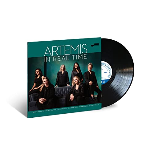 Vinyl record for Artemis’ “In Real Time” featuring a group portrait.
