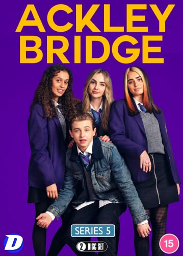 Ackley Bridge Season 5 DVD cover featuring four young actors in school uniforms.