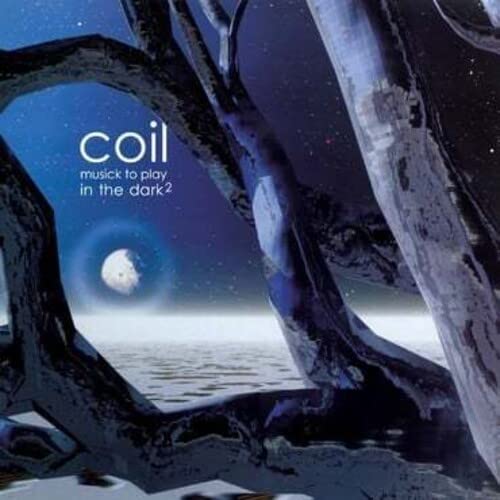 Coil album cover: dark landscape with blue sky and glowing orb.