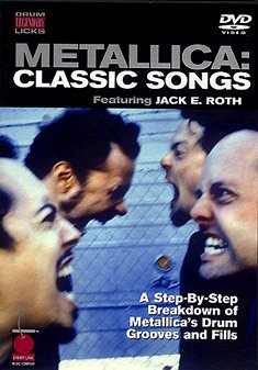 Metallica "Classic Songs" drum instruction DVD cover featuring band members.