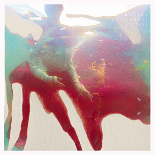 Abstract vinyl album cover with blurred figures in red, teal, and white.