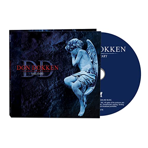 Don Dokken "Solitary" CD case with a statue and reflective disc.
