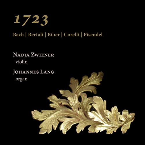 CD cover for “1723” featuring composers and ornate gold foliage.