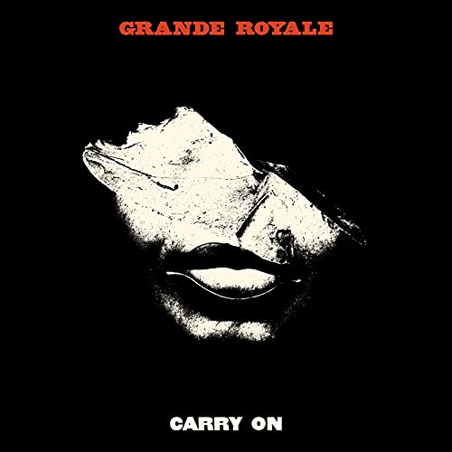 Black and white album cover featuring a distorted face with lips.