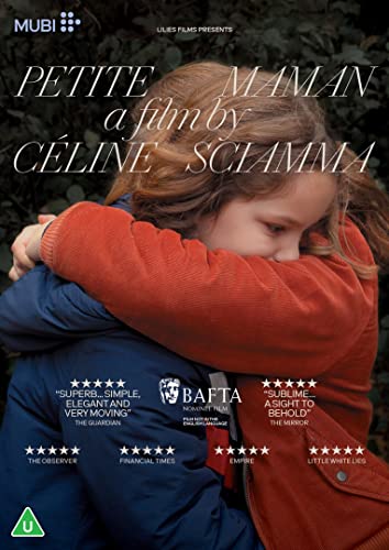 DVD cover for “Petite Maman” featuring a girl embraced by another.