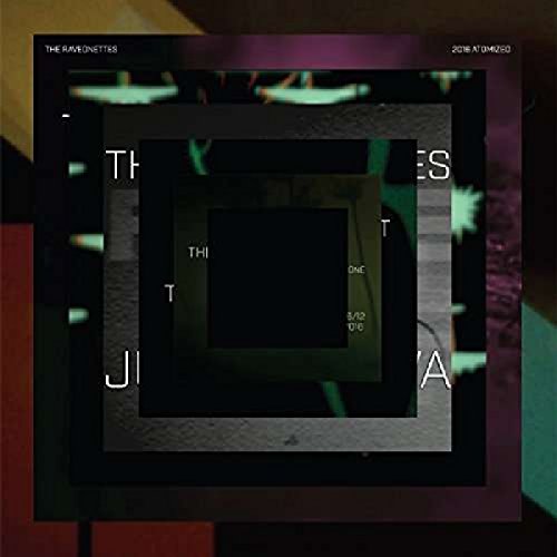 A vinyl record cover with layered, abstract design and white text.