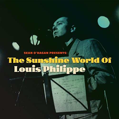 Album cover featuring a man singing into a microphone with sheet music.