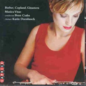CD cover featuring a woman in red playing a clarinet against a dark background.