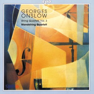 CD cover for Georges Onslow string quartets, abstract art style.