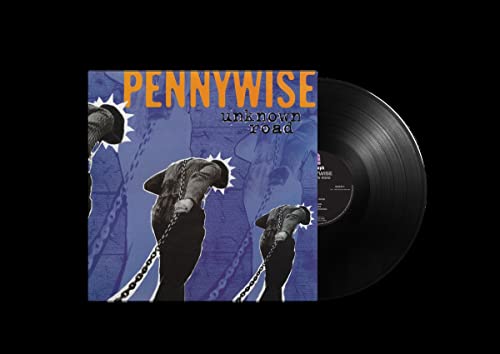 Pennywise Unknown Road vinyl record album cover with a black vinyl disc beside it.