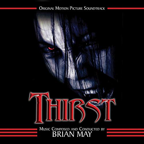 "Album cover for 'Thirst' soundtrack, featuring a close-up of a pale face."