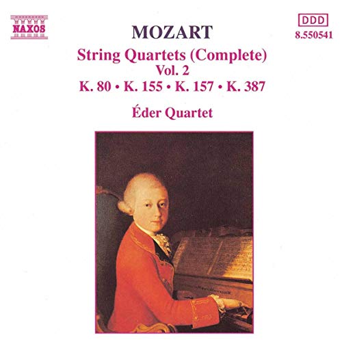 CD cover featuring a portrait of Mozart at a harpsichord.