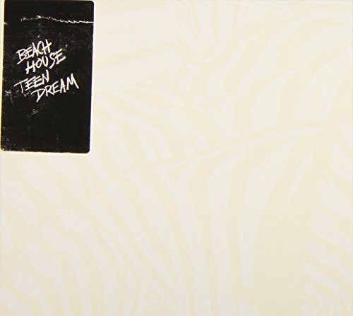 "Album cover with beige background, black rectangle, and 'Beach House Teen Dream' in white."