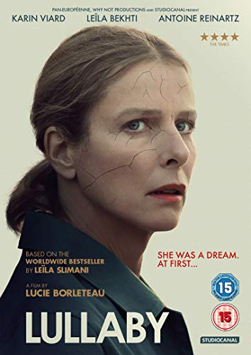 DVD cover for “Lullaby” featuring a close-up of Leila Bekhti with cracked skin.