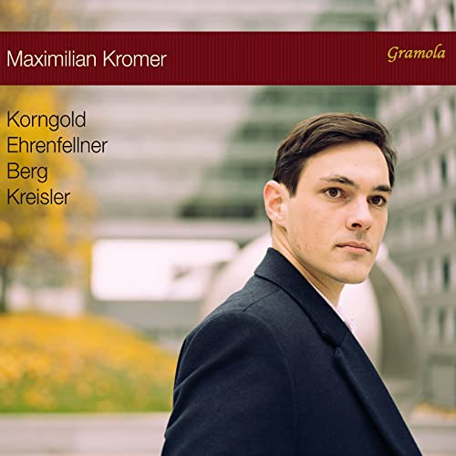 CD cover featuring pianist Maximilian Kromer in a dark suit.