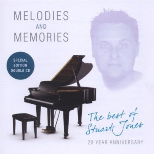 CD cover for Stuart Jones' "Melodies & Memories" featuring a piano.