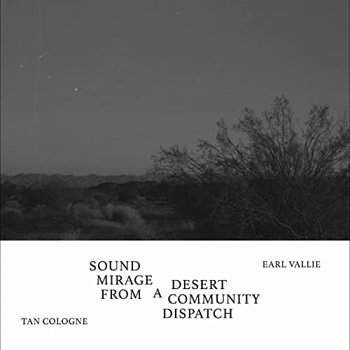 Black and white album cover depicting a desert landscape at twilight.