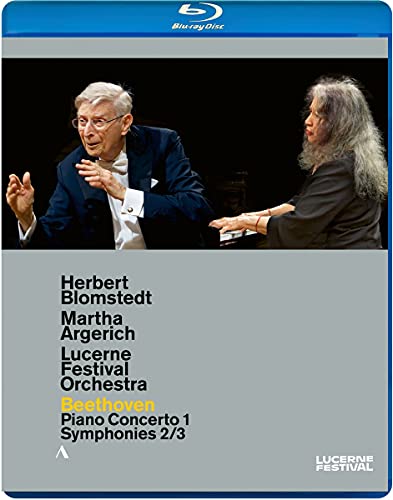 Blu-ray cover featuring conductors Herbert Blomstedt and Martha Argerich.
